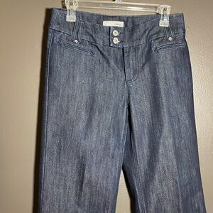 Chicos Stylish Double Button and Belt Loop Wide Leg Heavy Weight Blue Jeans
